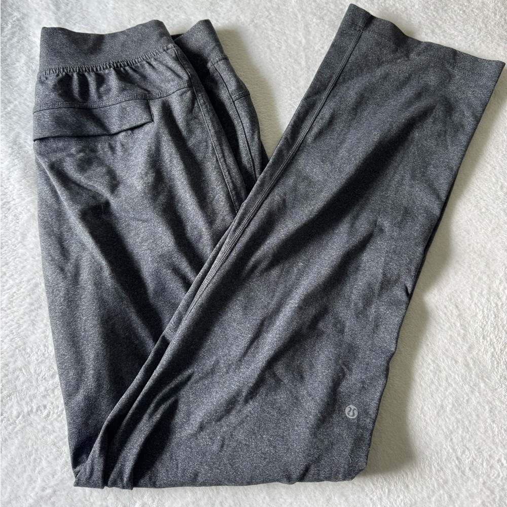 lululemon sweatpants men’s charcoal grey zipper pockets elastic waist size large